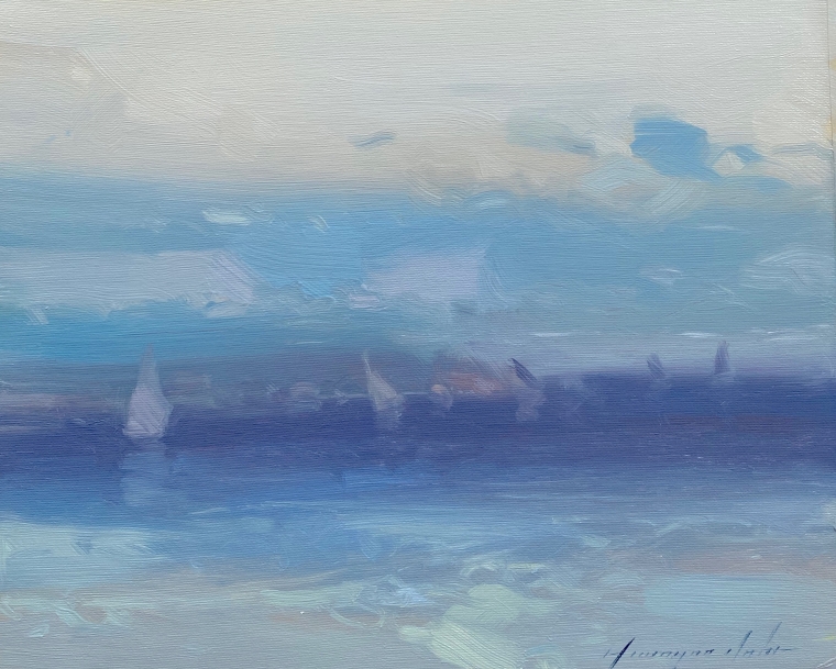 Sail Boats, Original oil Painting, Handmade artwork, One of a Kind                 